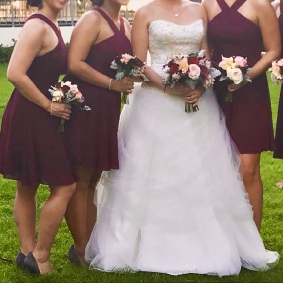 Burgundy skater mini dress, size small, worn once - Picture 5 of 5